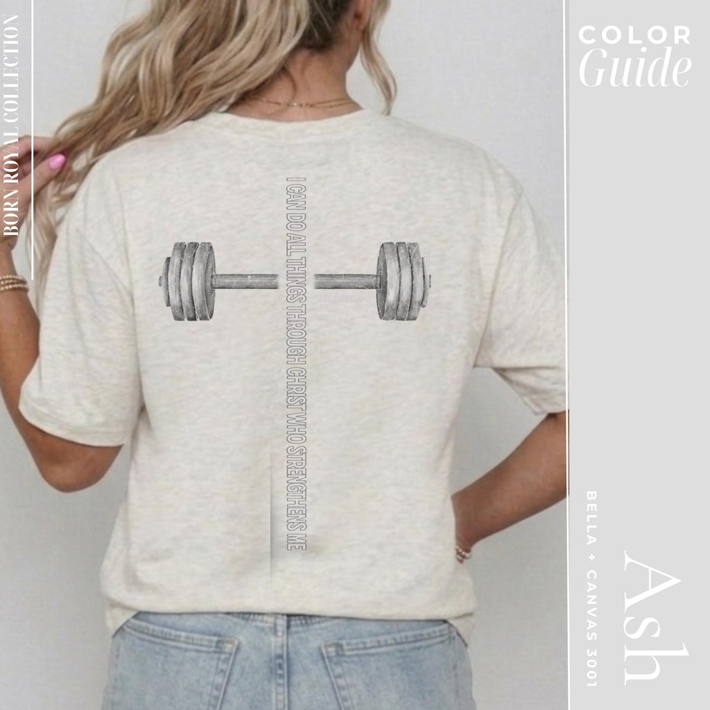 Christian Gym Shirt | Faith Fitness Tee Philippians 4:13 Strength Through Christ