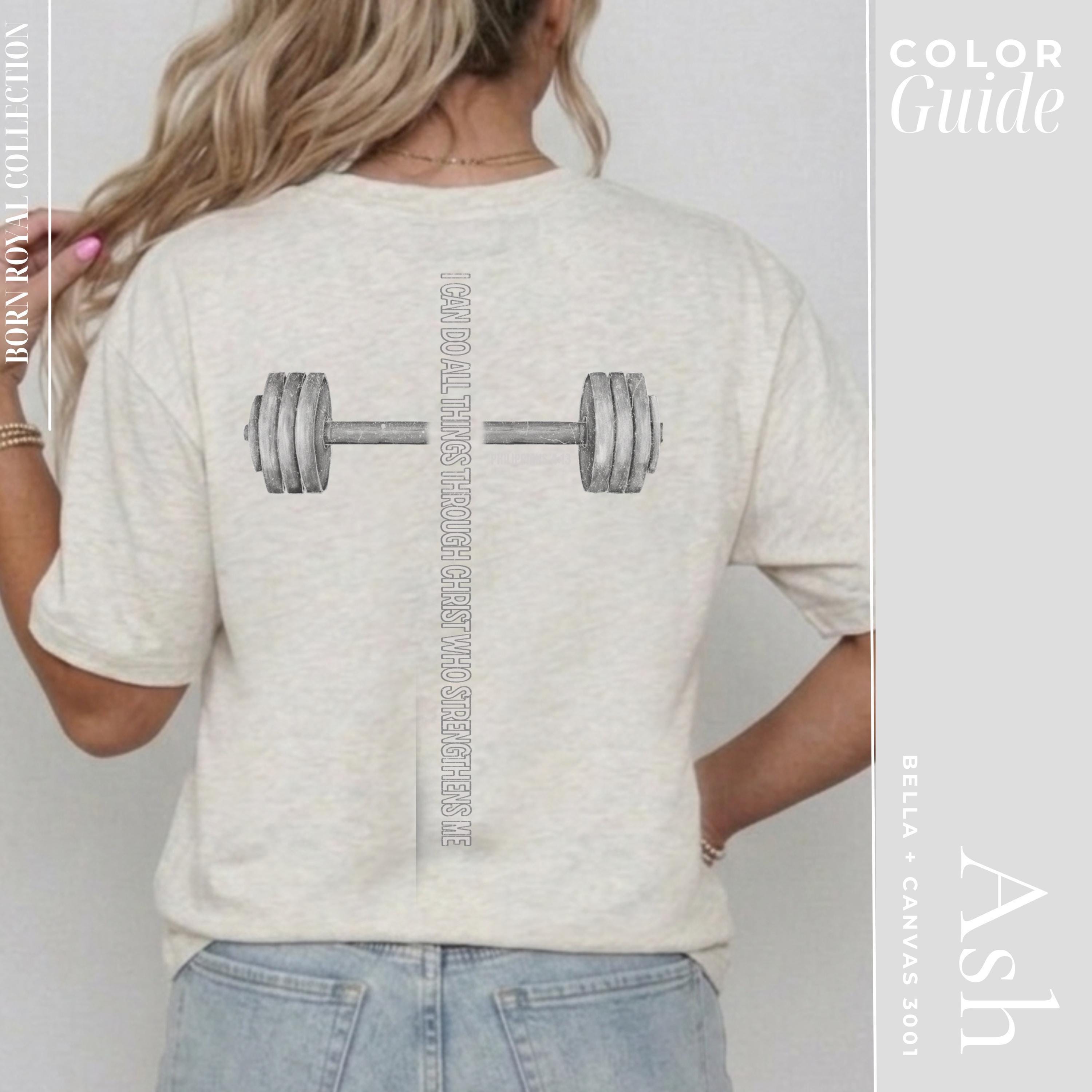 Christian Gym Shirt | Faith Fitness Tee Philippians 4:13 Strength Through Christ