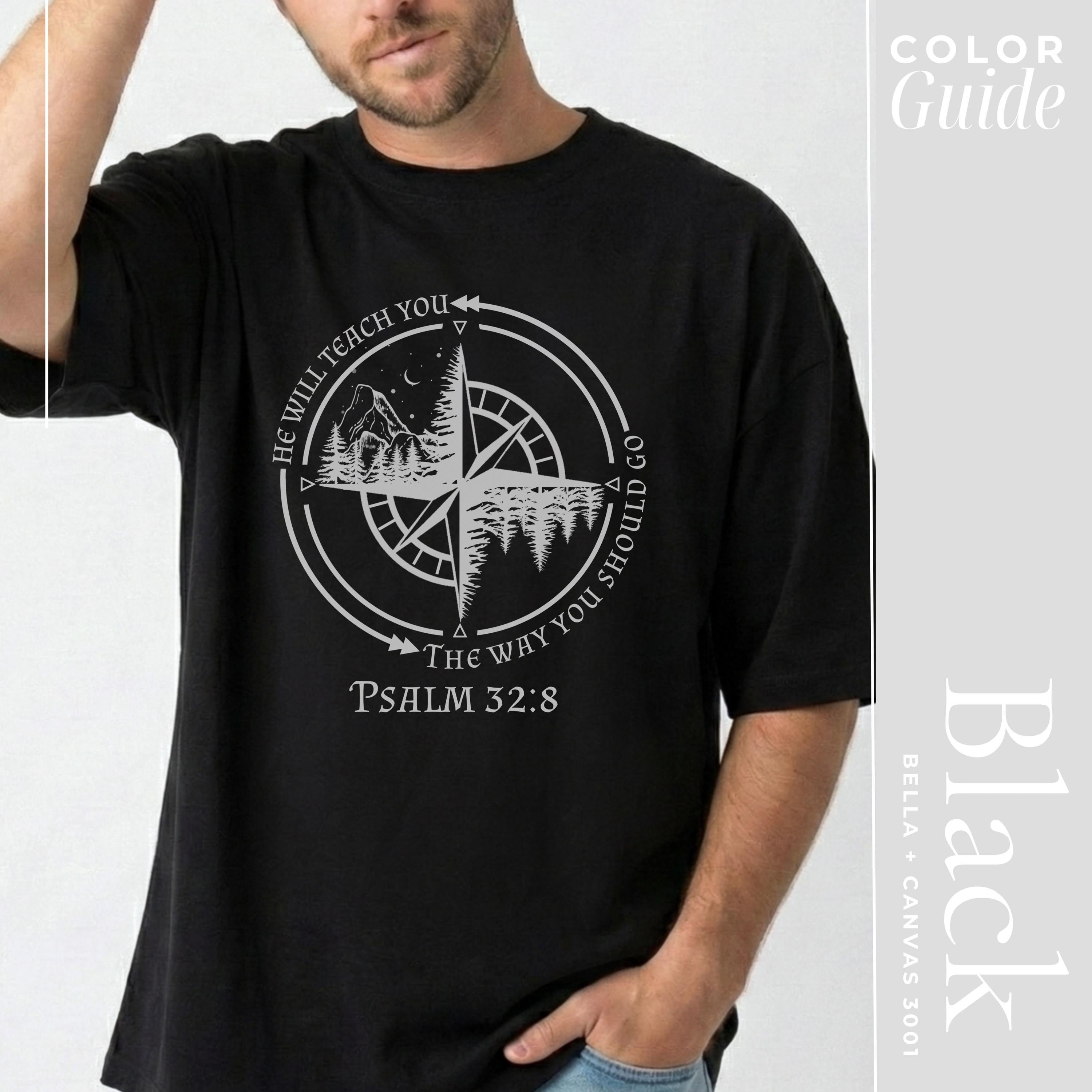 He Will Teach You The Way Christian Shirts for Men | God Guides Bible Verse Shirt