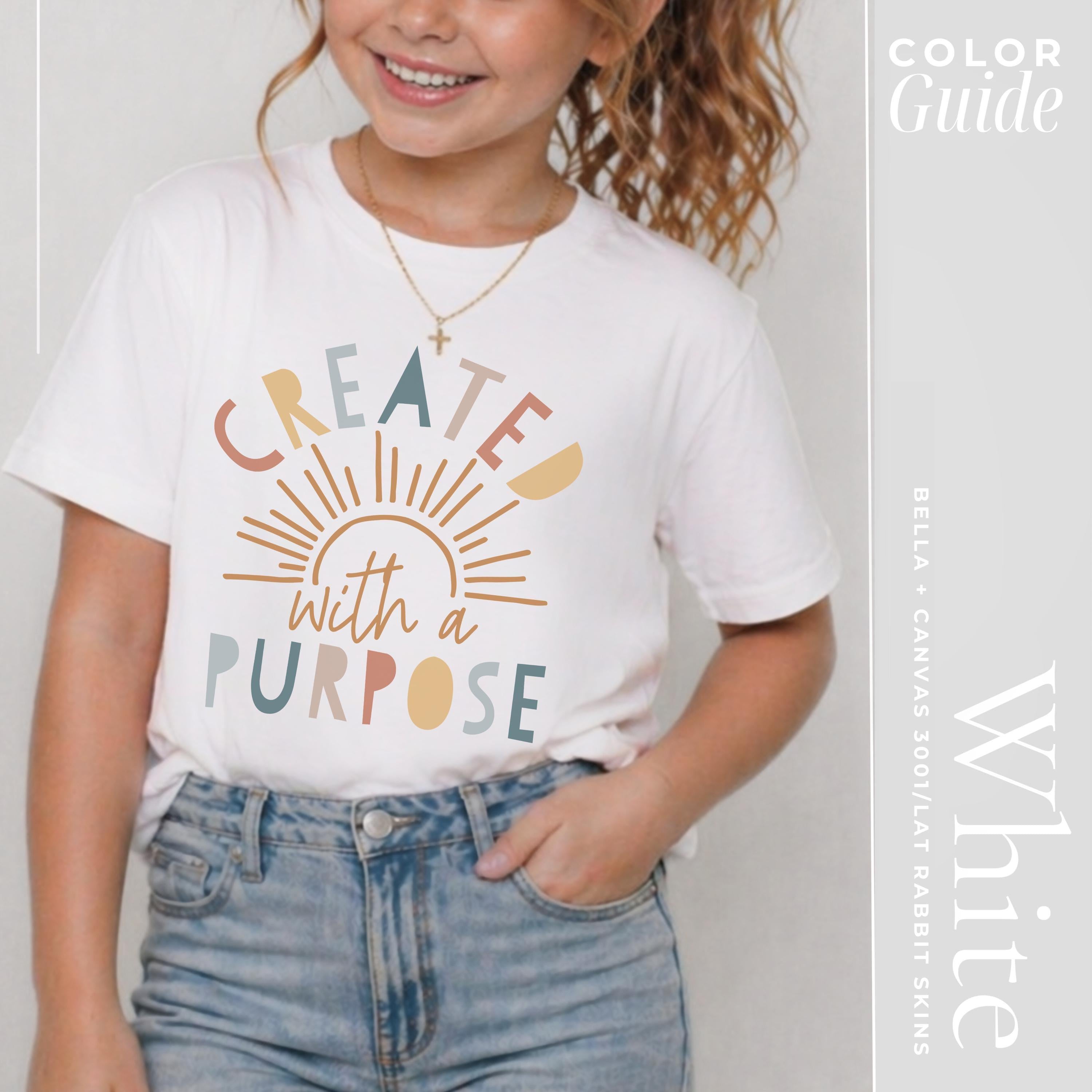 Created With a Purpouse Jesus Christian Shirts for Kids | Soft Tee Religious Shirt