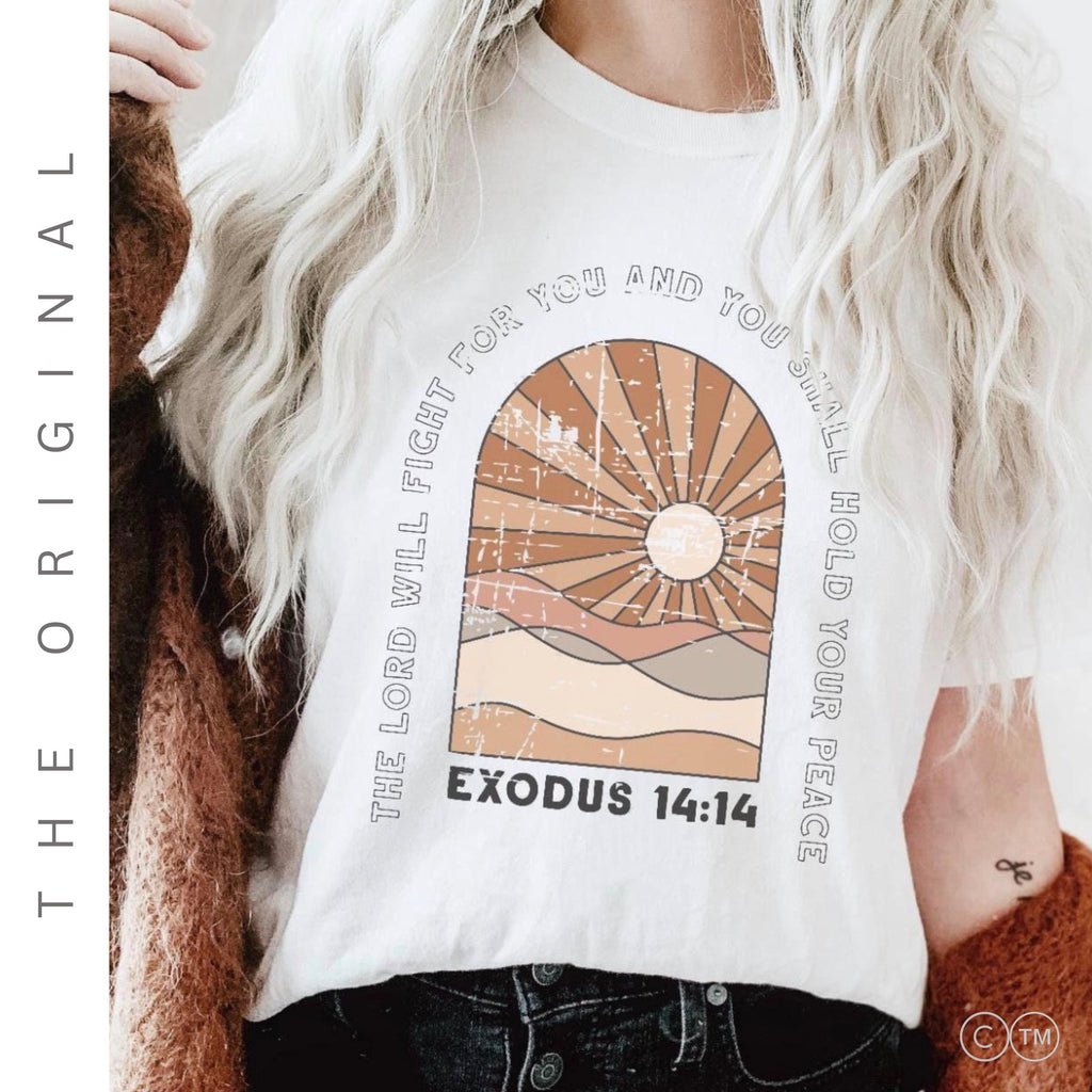 Exodus 14:14 Christian Shirt | Religious Blessed Retro Tee
