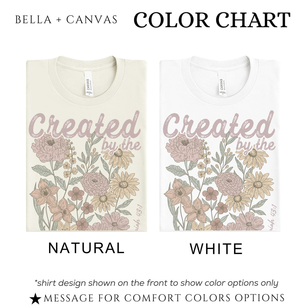 Created By Creator Christian Shirt | Floral Faith Tee Isaiah 43:7 Verse