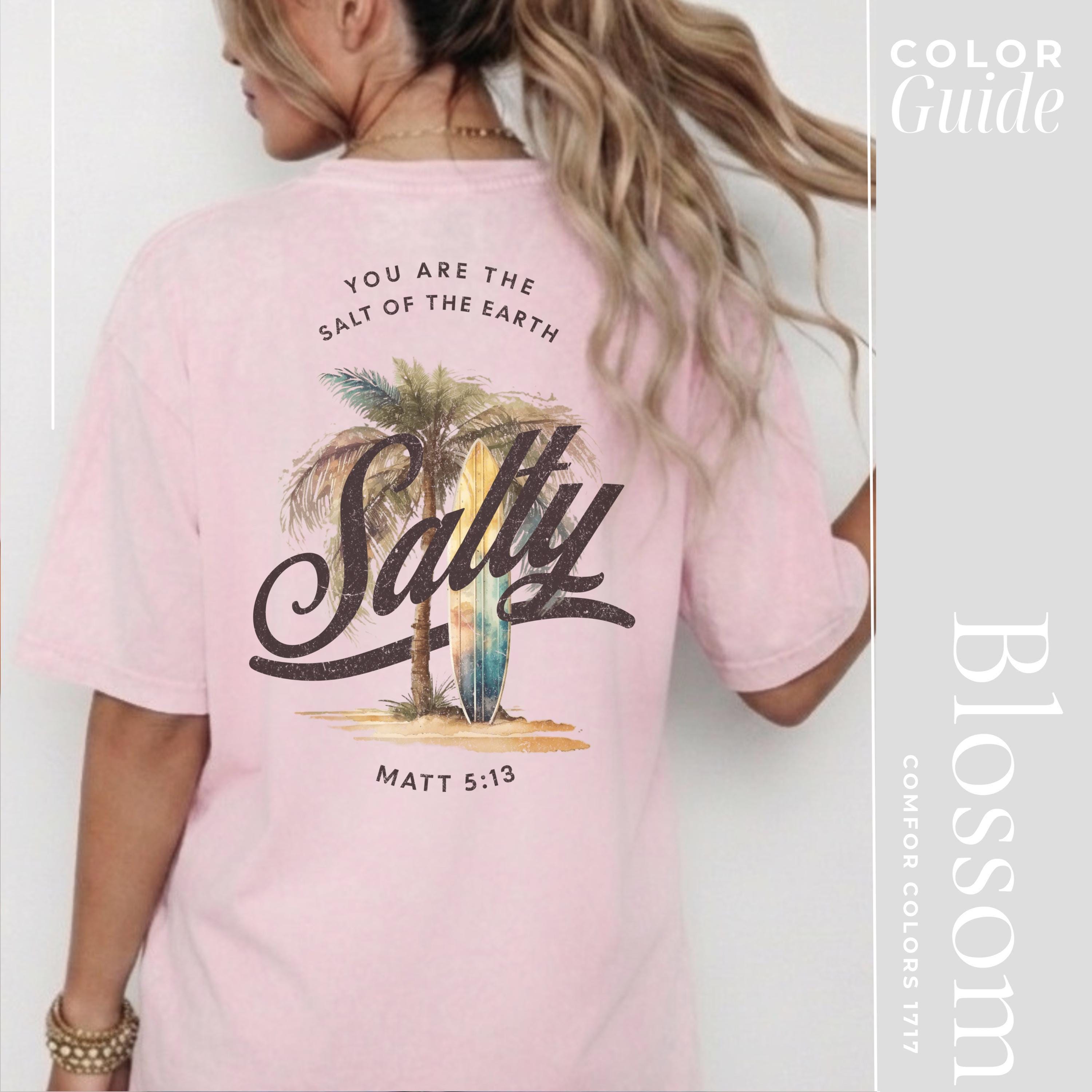 Salty Summer Christian T Shirts | Beach Shirt With Bible Verse