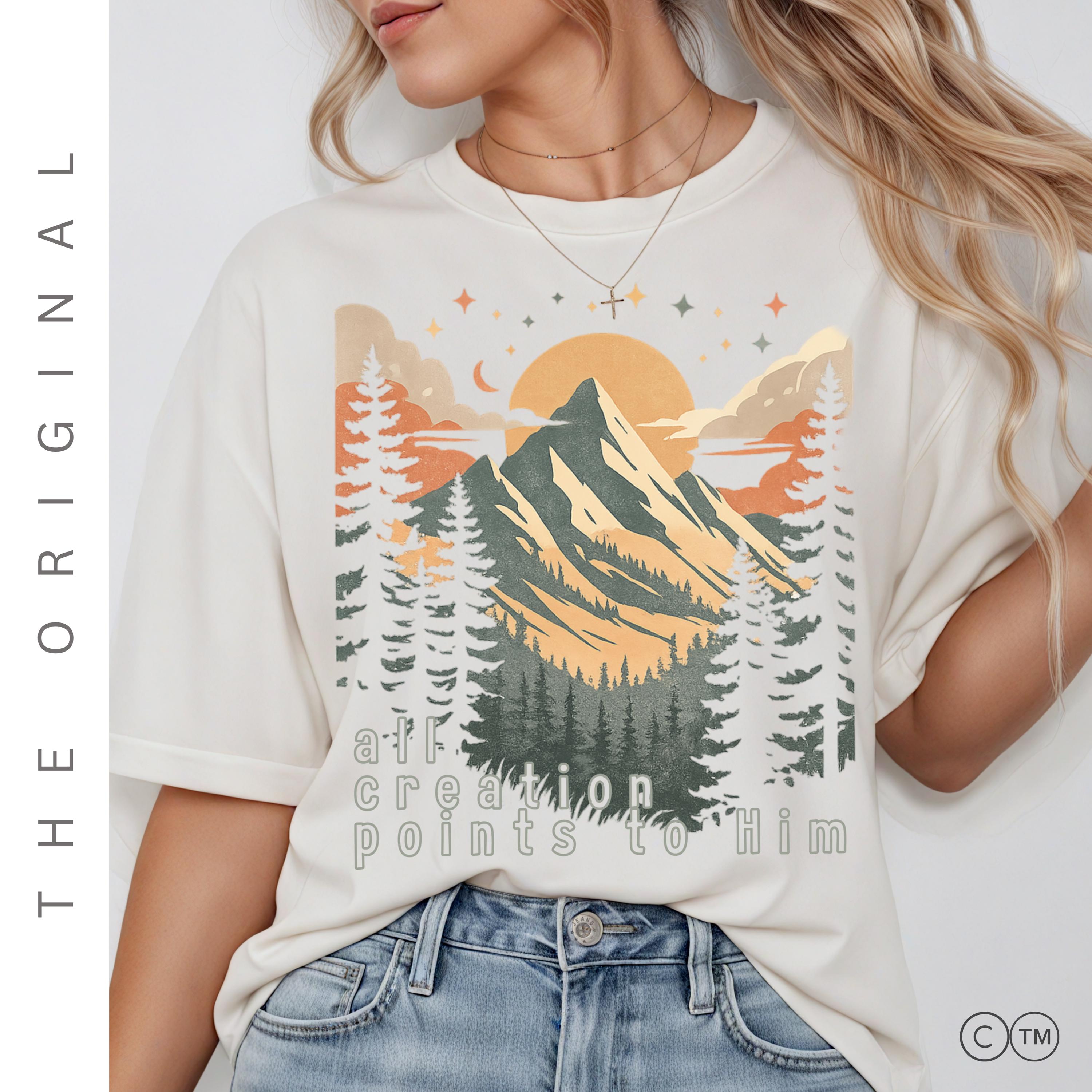 Vintage Faith T-Shirt Christian Mountain Shirt | With Quote
