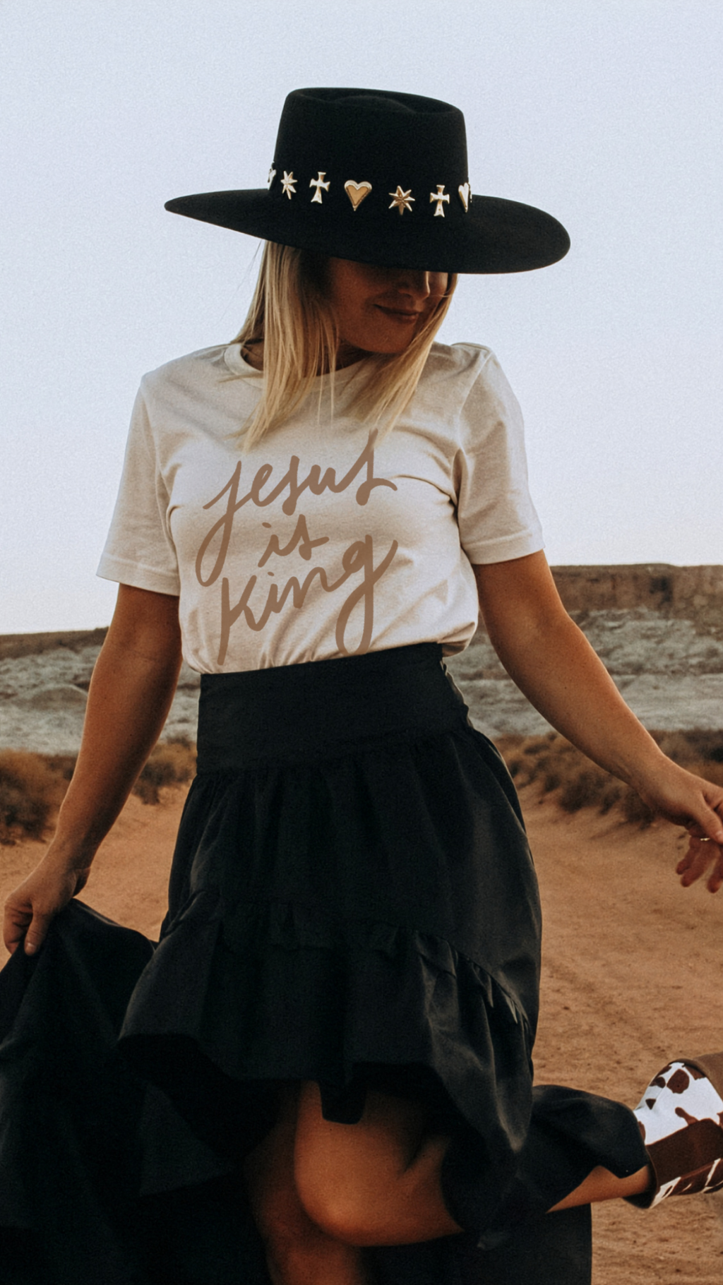 Jesus Is King T-Shirt | Hand-Lettered Christian Tee | Faith-Based Graphic Shirt for Women