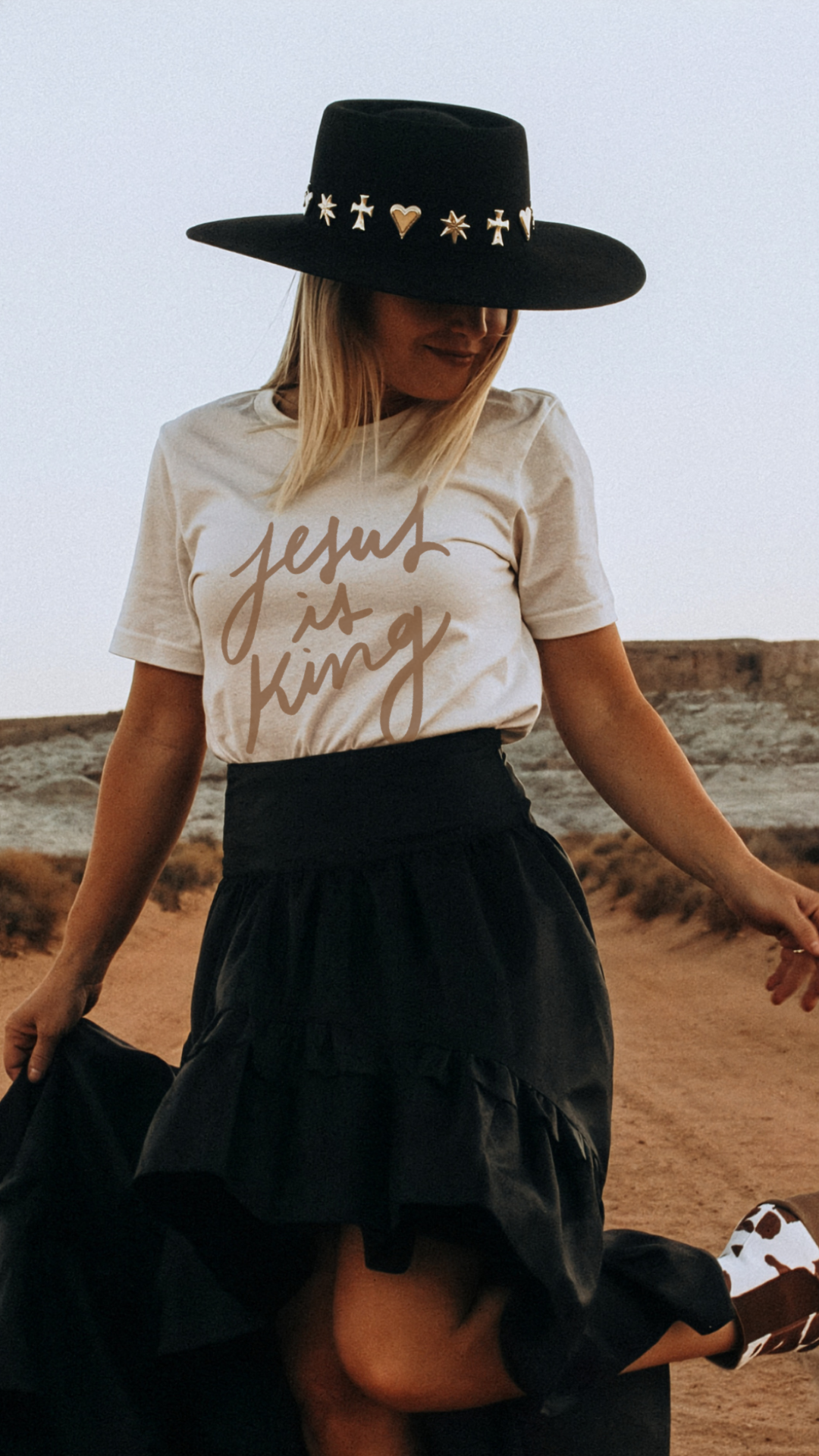 Jesus Is King T-Shirt | Hand-Lettered Christian Tee | Faith-Based Graphic Shirt for Women