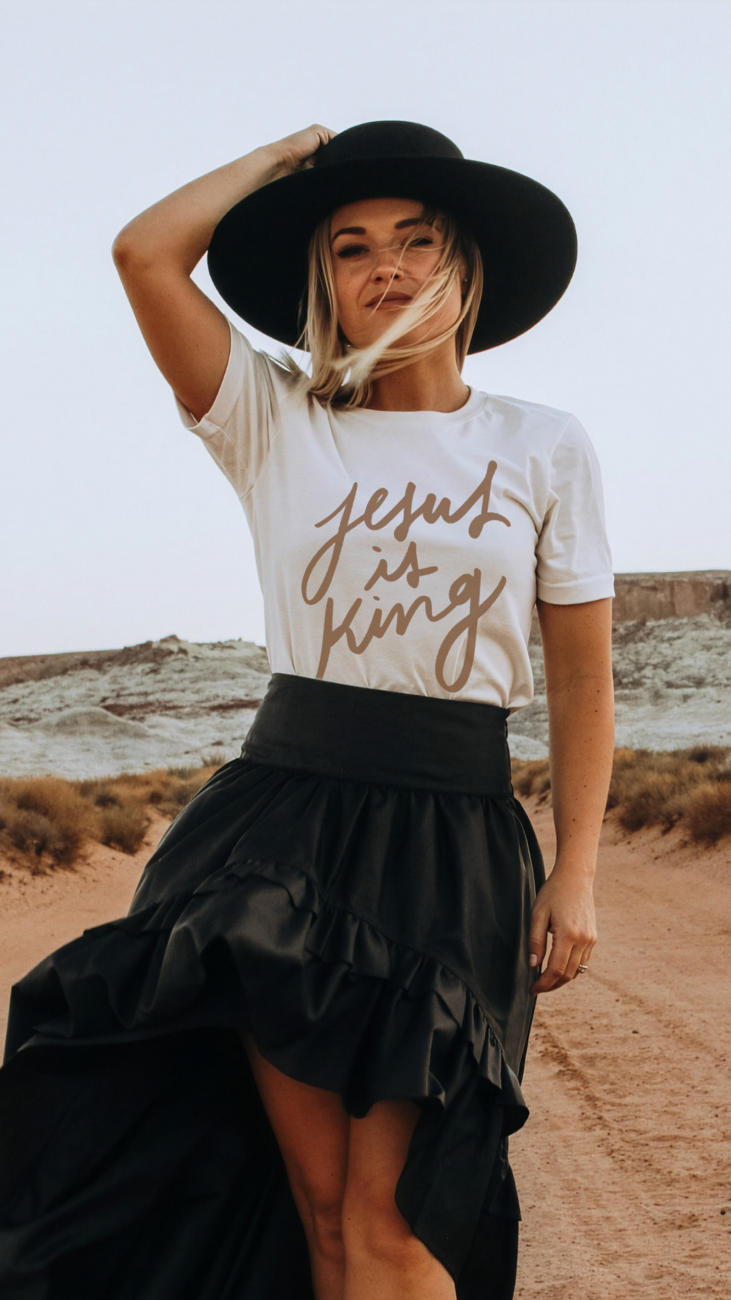 Jesus Is King T-Shirt | Hand-Lettered Christian Tee | Faith-Based Graphic Shirt for Women
